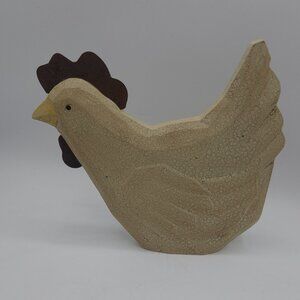 Vintage Sarah's Attic Wood Chicken Figure Decoration #6869